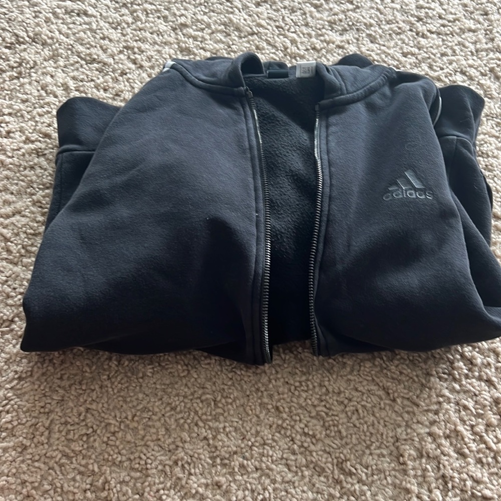 black adidas zip up hoodie